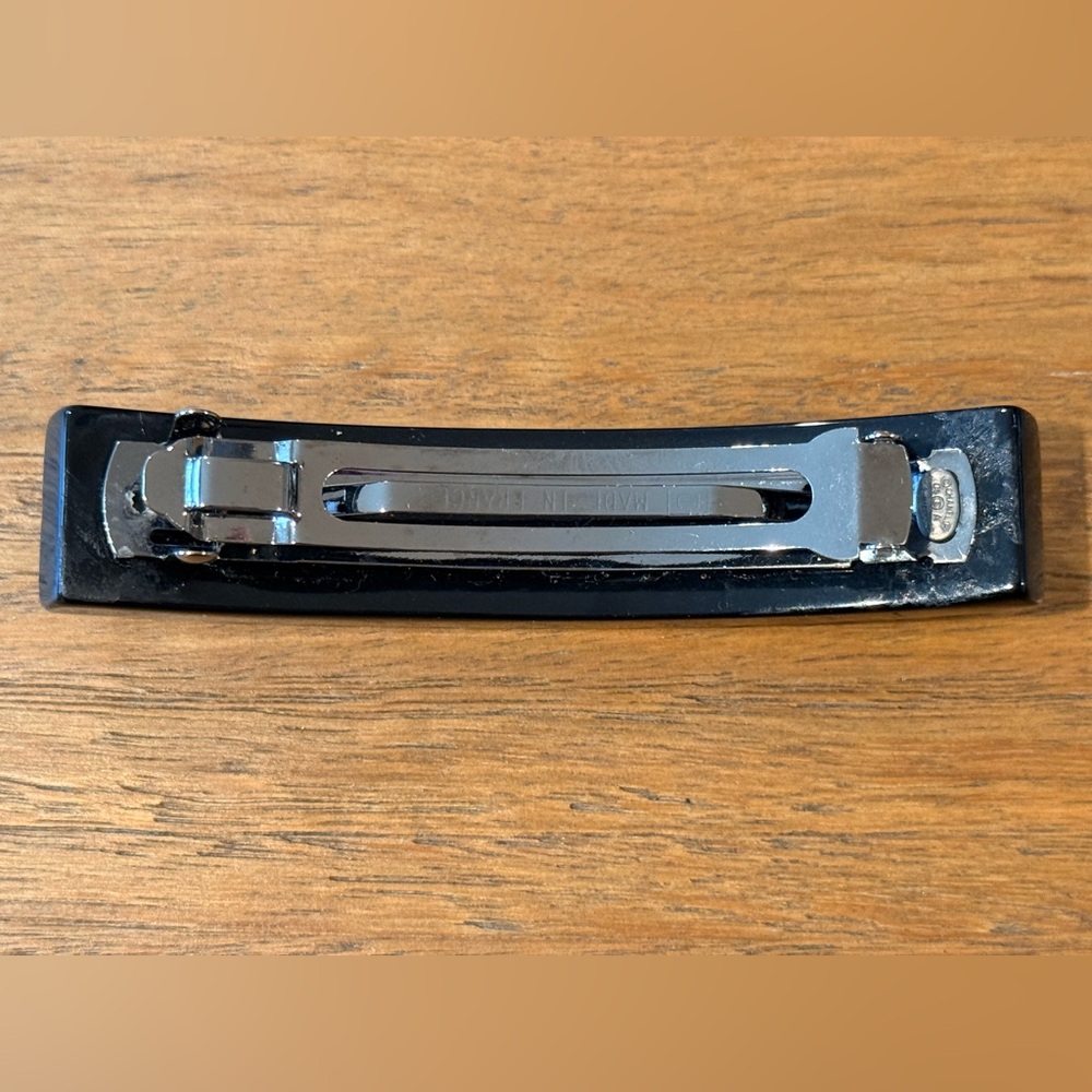 Chanel Black Choco Bar barrette 04A - Picture 2 of 3